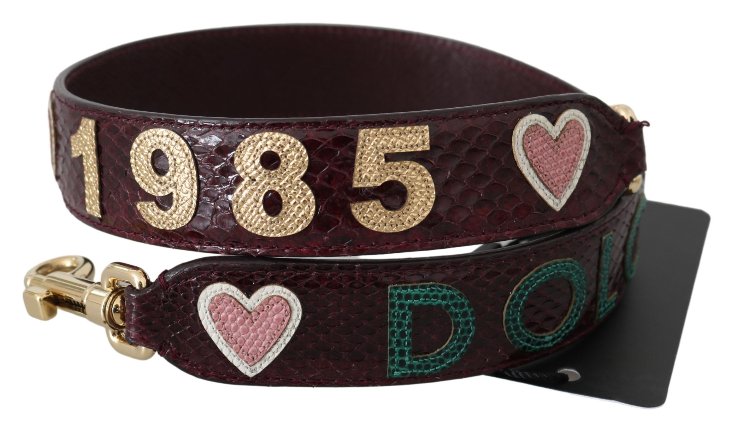Dolce & Gabbana Bordeaux Egzotik Deri Kemer Omuz Askısı